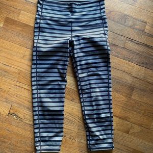 Athleta High Rise Stripe Chaturanga Capri
